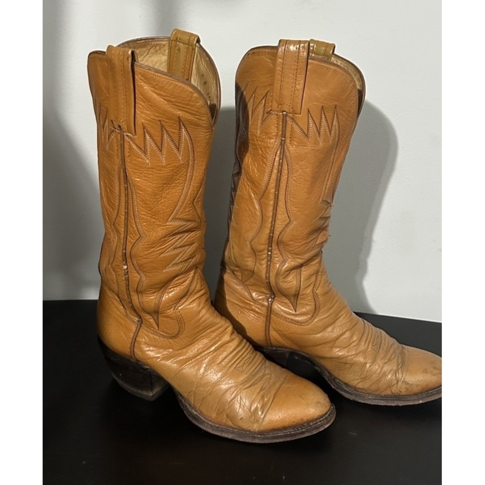 Vtg Sanders Cowboy Boots Hand Crafted In Mexico Circa 1980 Cat's Paw Heels Sz 8D